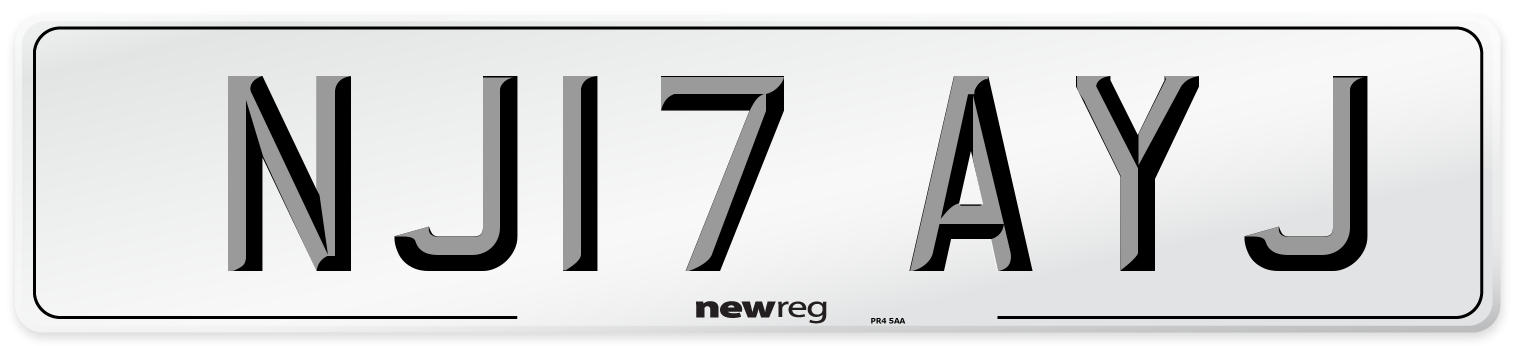 NJ17 AYJ Number Plate from New Reg